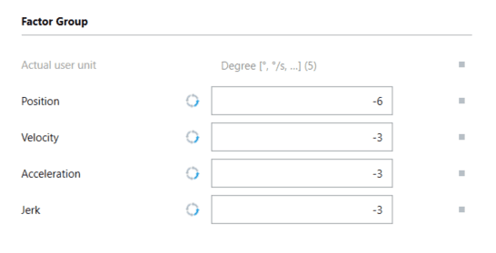 Festo Automation Suite — Factor Group showing Position -6