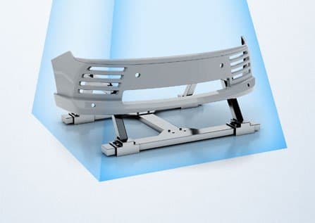 A front bumper inside the camera's field of view