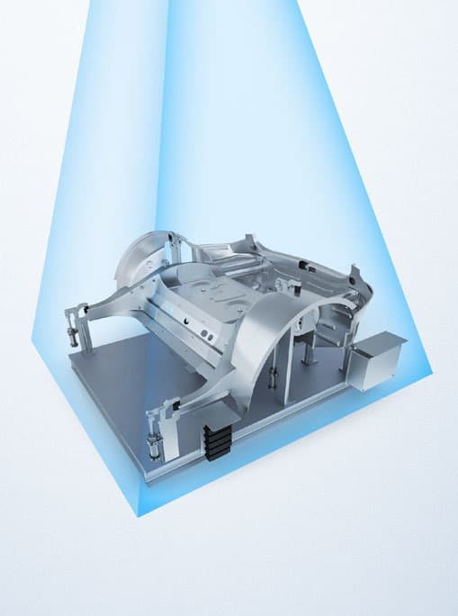 A frame part inside the camera's field of view
